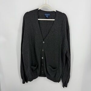 Joseph & Lyman Sweater Mens XXL gray 100% Cashmere Button Cardigan Knit